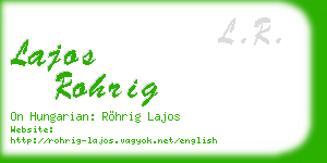 lajos rohrig business card